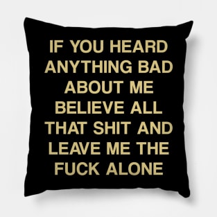 If You Heard Anything Bad About Me Believe All That Sh*it Pillow