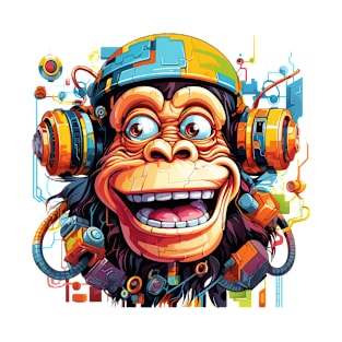 Cartoon monkey robot. T-Shirt, Sticker T-Shirt