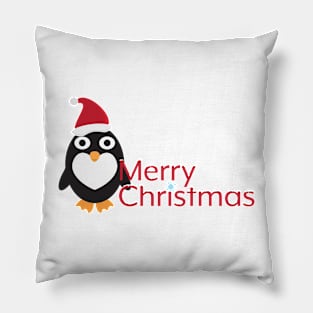 Merry Christmas with Cute Cartoon Penguin Pillow