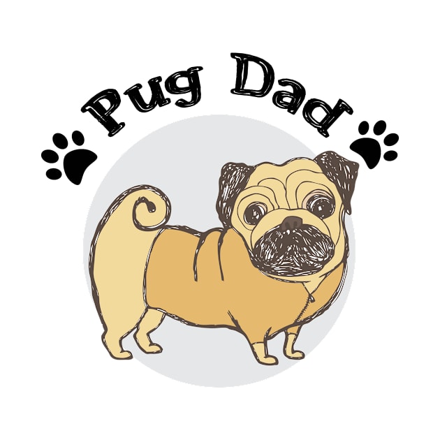 Pug Dad Funny Love Dog Pet Gift by chrizy1688