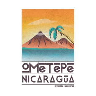 Ometepe Nicaragua Retro Travel Poster T-Shirt