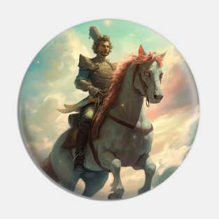 Blue Sky Horse Ride Fantasy Painting Pin