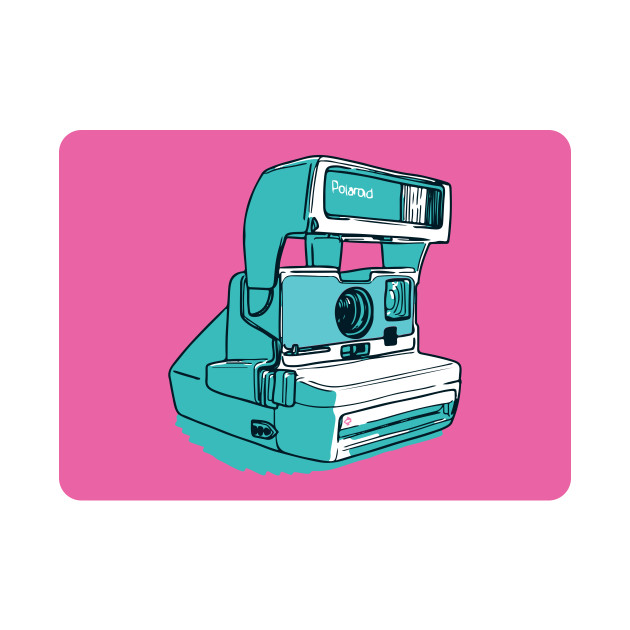Polaroid Instant Camera Vaporwave Pink Background Vaporwave