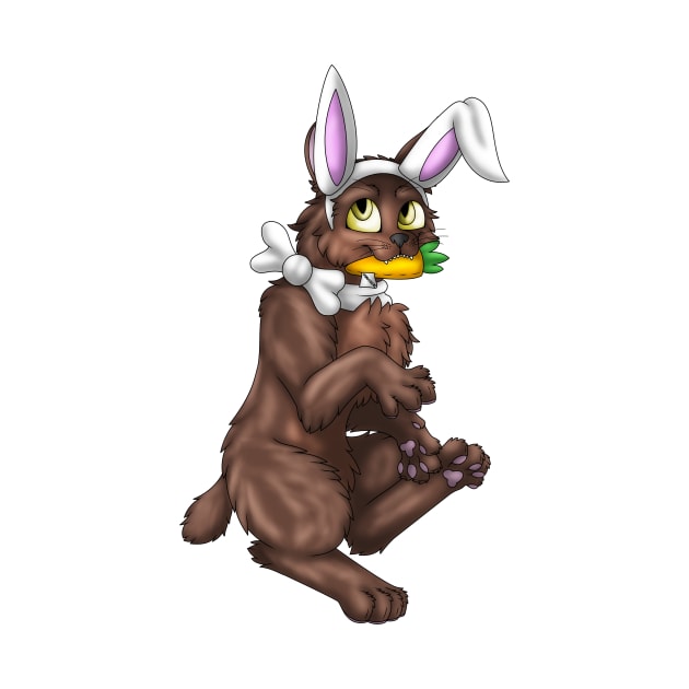 Bobtail BunnyCat: Chocolate (White) by spyroid101