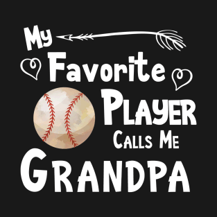 Favorite Player Grandpa Love Softball Player T-Shirt