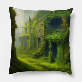 Nature's Reclamation: Ghost Town Serenade Pillow