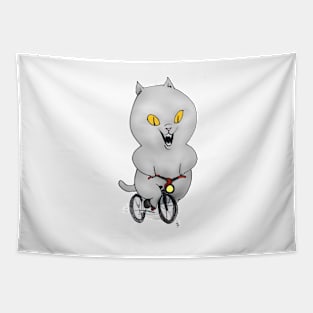 Cat on a Bicycle Tapestry