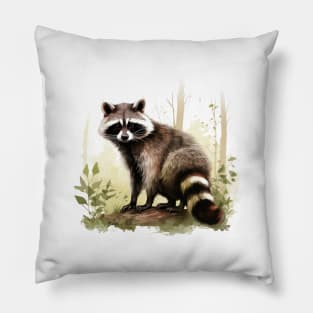 Cute Raccoon Lovers Pillow