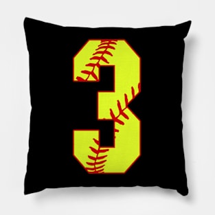 Fastpitch Softball Number 3 #3 Softball Shirt Jersey Uniform Favorite Player Biggest Fan Pillow