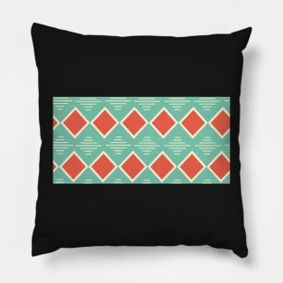 Kilim Abstract Geometric Diamonds Pattern Seafoam Green Rust Pillow