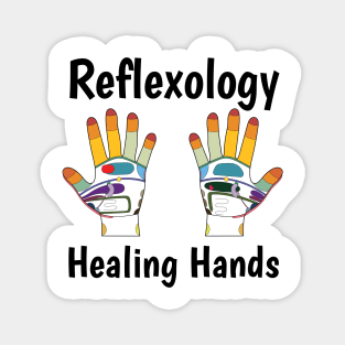 Reflexology Healing Hands (black text) Magnet