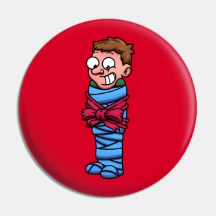 Man Wrapped Up As Present Pin