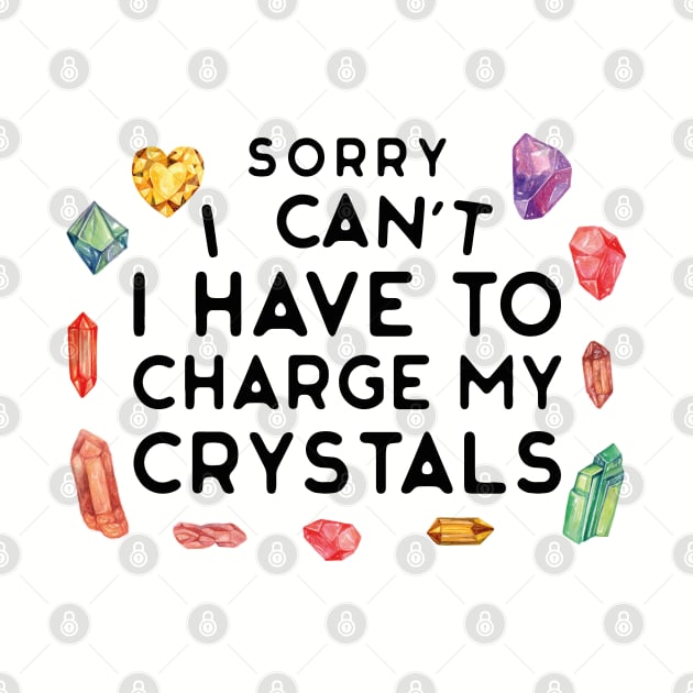 Sorry I Can't I Have to Charge My Crystals Wiccan Witch by uncommontee