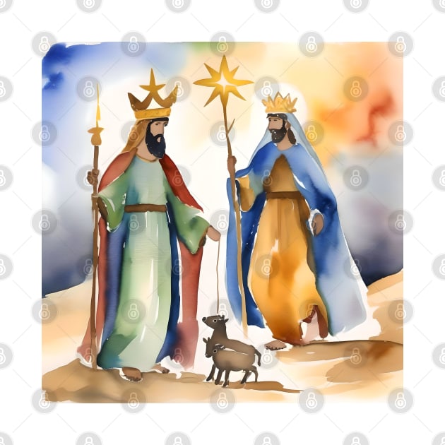 Epiphany or Three Kings Day - January 6 - Watercolors & Pen by Oldetimemercan