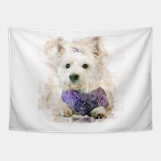 Watercolour westie Tapestry