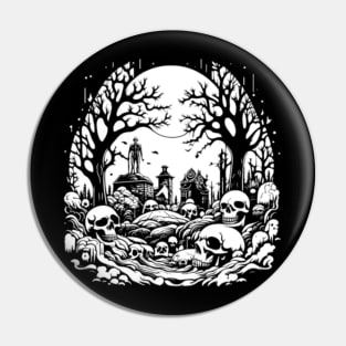 White Night of Graveyard of Skulls, Macabre Pin