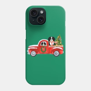 Bernese Mt Dogs Red Christmas Truck Phone Case