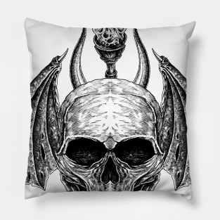 skull drawing Pillow