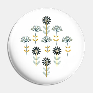 Retro Wildflowers Pin