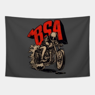 Vintage Retro BSA Street Racer Motorcycle Motormaniac Tapestry