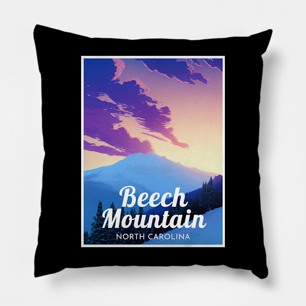 Beech Mountain North Carolina United States ski Pillow by UbunTo