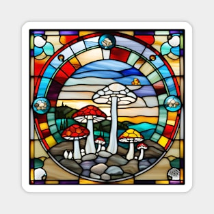 Rocky Mushroom Stained Glass Magnet