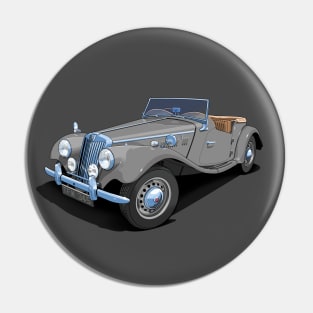 1954 MG TF sports car in birch grey Pin