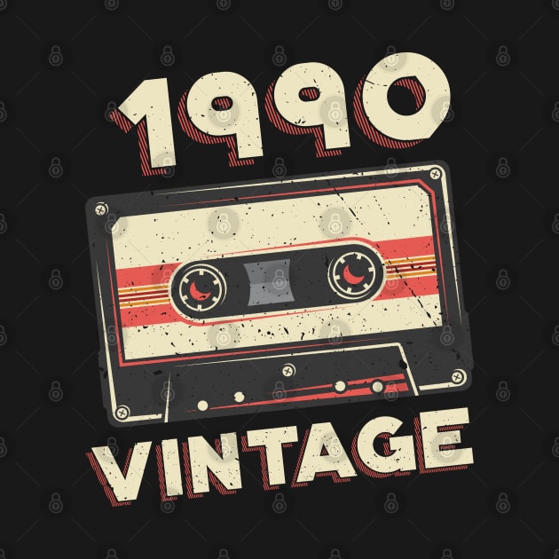 Vintage 1990 Retro Cassette Tape 30th Birthday by aneisha