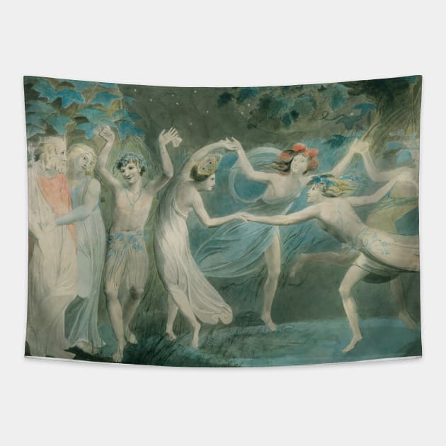 William Blake painting of fairies in A Midsummer Night's Dream Tapestry by Le petit fennec