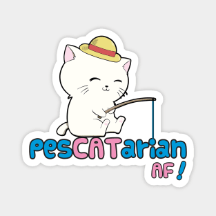 PesCATarian AF! Cute Pescatarian Cat Magnet