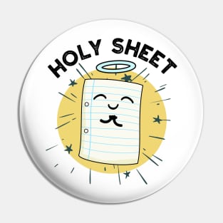 Holy Sheet Funny Paper Pun Pin