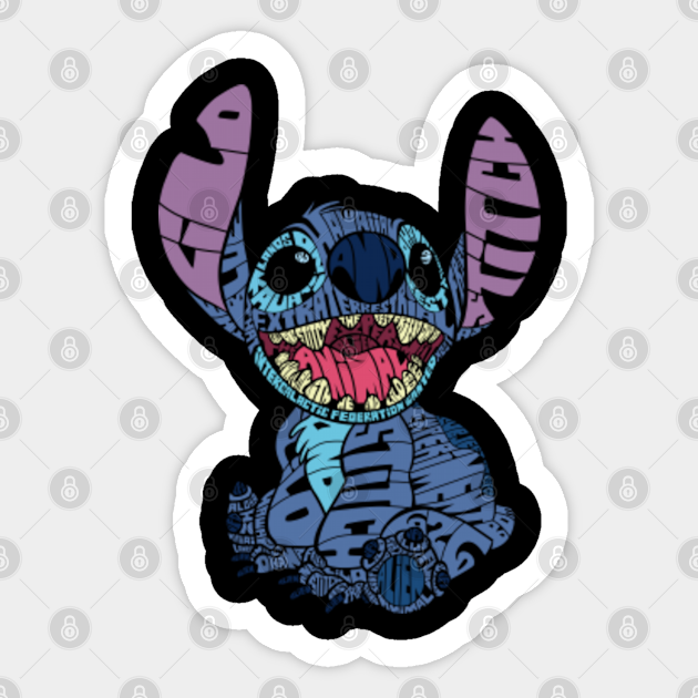 Stitch Calligram - Stitch - Sticker | TeePublic