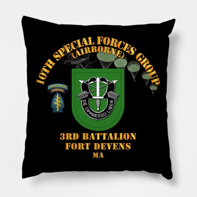 3rd Bn 10th SFG - Ft Devens MA Pillow by twix123844