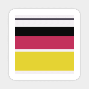 A magnificent harmonization of Anti-Flash White, Dark, Smoky Black, Dark Pink and Piss Yellow stripes. Magnet