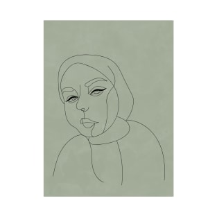 Minimal Line Art - Hijab Woman 1 T-Shirt