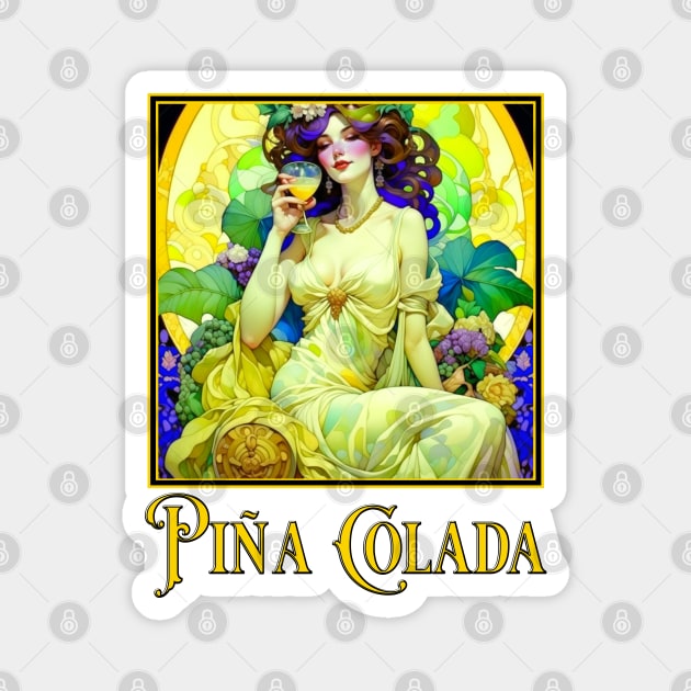 Art Nouveau Pina Colada Magnet by HolidayBug