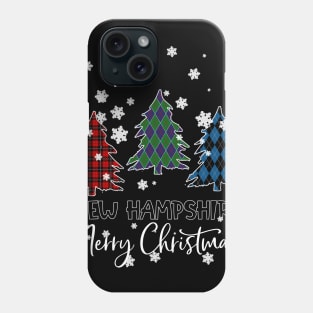 New Hampshire Merry Christms Buffalo Plaid Xmas Tree  Phone Case