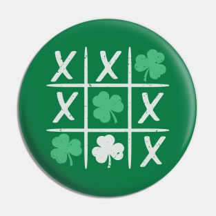 St Patrick's Day Tic-Tac-Toe Lucky Shamrock Pin