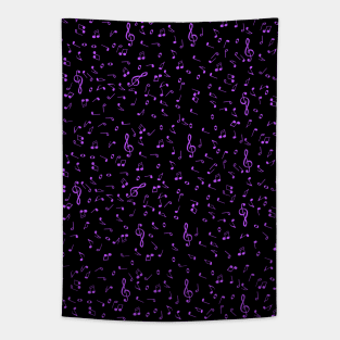 Purple Music Notes Pattern Tapestry