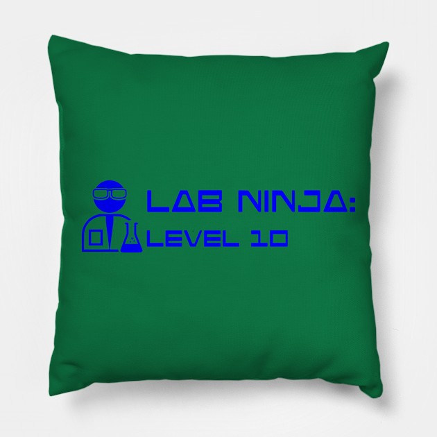 Lab Ninja Level 10 Blue Chemist Pillow by MoPaws