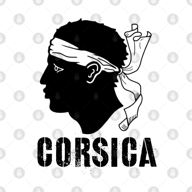Corsica Tête de Maure avec bandana blanc Idée Cadeau Corse Corsica