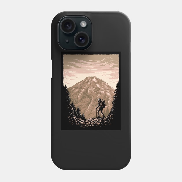 Hiking Mountains - So Far From Home Phone Case by RajaGraphica