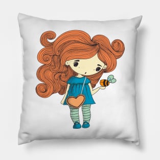 Girl and the bee Pillow