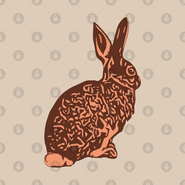 Desert Cottontail Rabbit Linocut Style by Spatium Natura