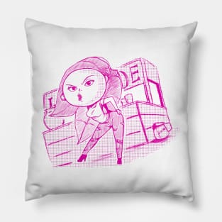 Badfruit, Sour Lemon- Neon Pink Version Pillow