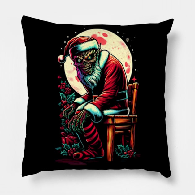 Scary Santa Pillow by Neon Galaxia