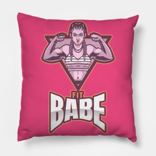 Unique Fit Babe Logo Themed Pillow