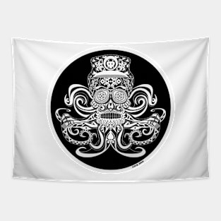 black octopad octopus navy ecopop Tapestry