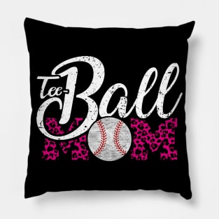 Teeball Mom Leopard Funny Baseball for Mother's Day 2021 Pillow