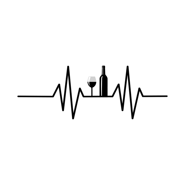'Wine Glass Heartbeat' Hilarous Wine Gift by ourwackyhome